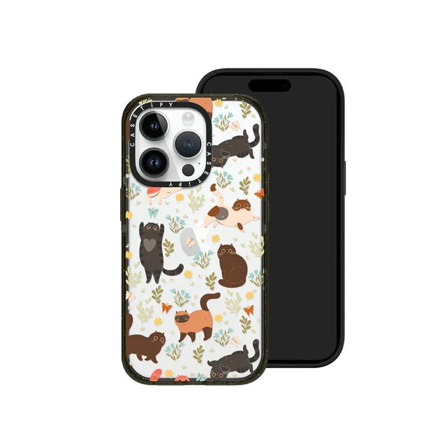 Casetify iPhone 14 Pro 耐衝擊透黑-貓咪樂園(支援無線充電)