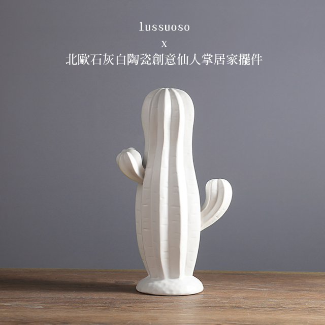 lussuoso 北歐石灰白陶瓷創意仙人掌