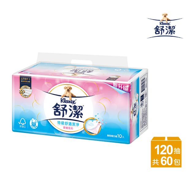 Kleenex 舒潔 歡樂炫彩抽取衛生紙 (120抽*60包/箱)