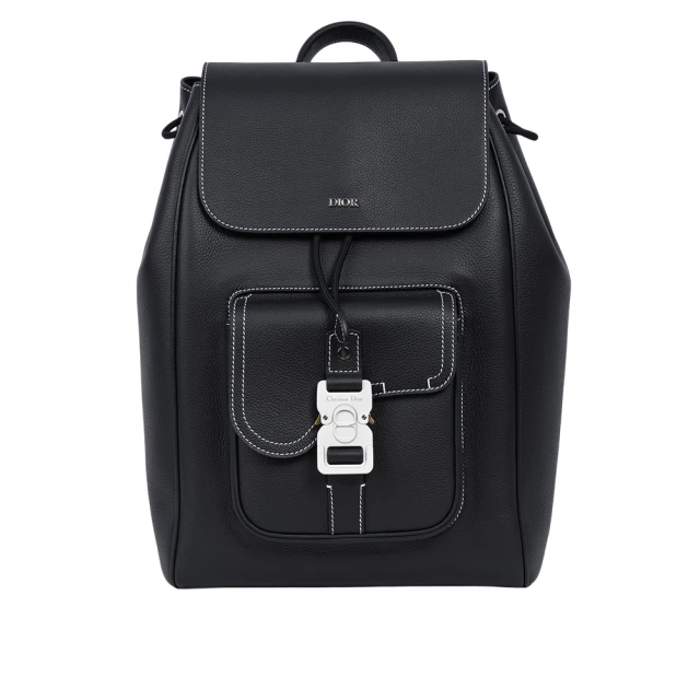 Dior 迪奧 Saddle 牛皮翻蓋後背包(黑色)
