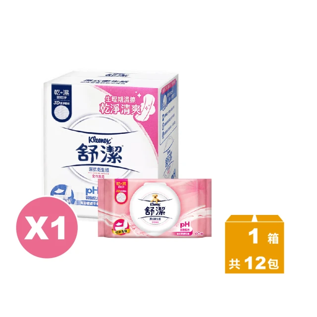 Kleenex 舒潔 女性專用濕式衛生紙 (40抽*12包/箱)
