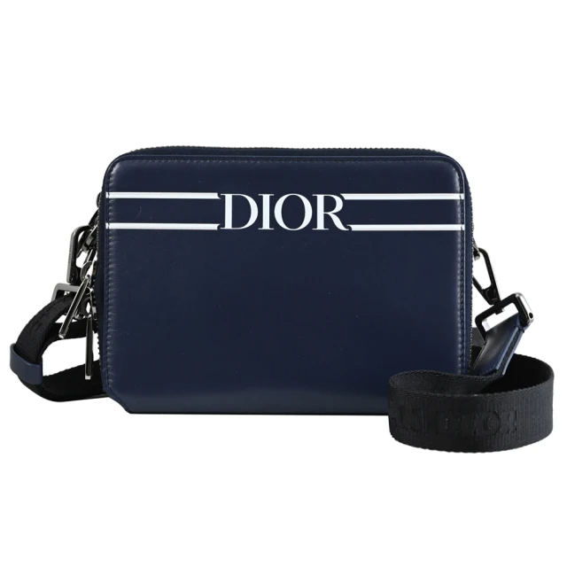 Dior 迪奧 經典燙印LOGO小牛皮迷你雙層相機包斜背包