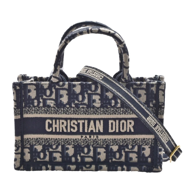 Dior 迪奧 MINI BOOK TOTE系列經典OBLIQUE緹花布手提/斜背包