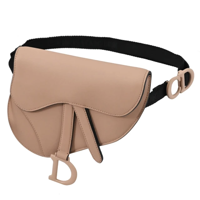 Dior 迪奧 電繡LOGO不規財剪裁小牛皮迷你翻蓋腰包胸口包