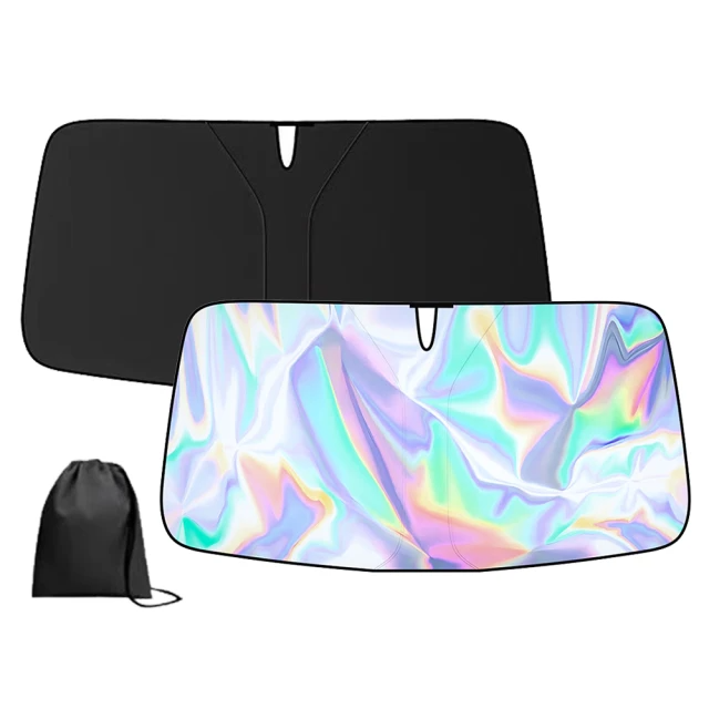 最新鐳射款-汽車前檔遮陽板(送收納袋)