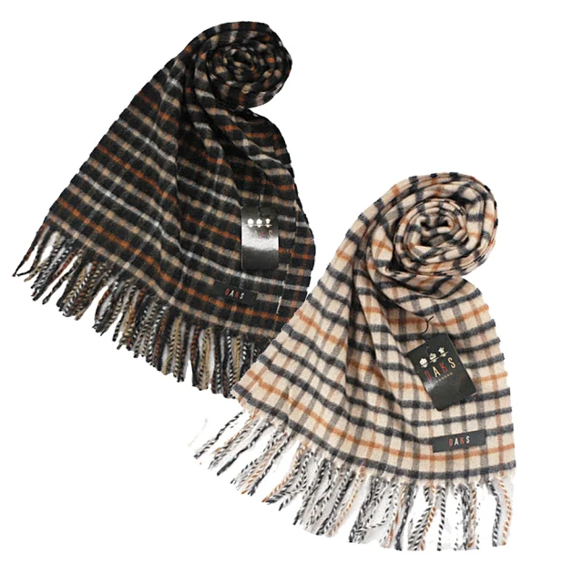 DAKS 經典正格紋喀什米爾圍巾(2色)