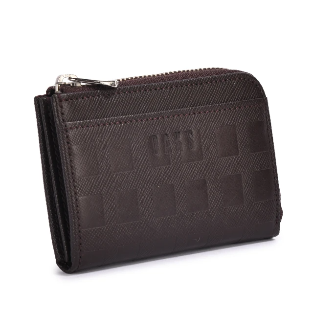 DAKS 經典烙印LOGO皮革拉鍊零錢包(任選)