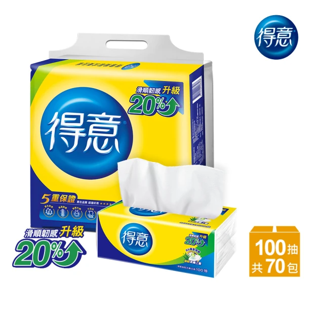 得意 連續抽取式花紋衛生紙 (100抽*70包)