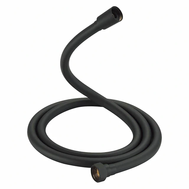 BOSS-大流量不打結 360°旋轉接頭PVC沐浴軟管(消光黑)5尺