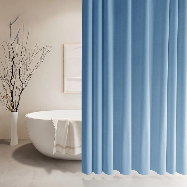 好物良品 仿亞麻莫蘭迪色系防潑水防霉防潮加厚浴簾 180×200cm (4色/不可混搭/任選一色)