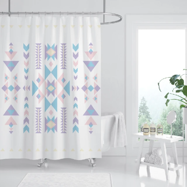 All In Home 窩在家 文創防水防霉浴簾、圖騰 (附掛環)