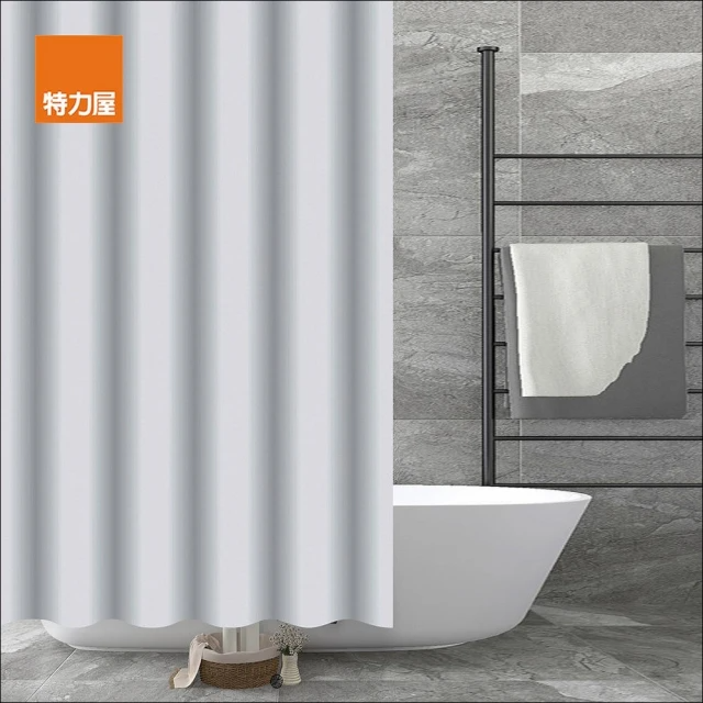 特力屋 Polyester 防霉浴簾 (淺灰)