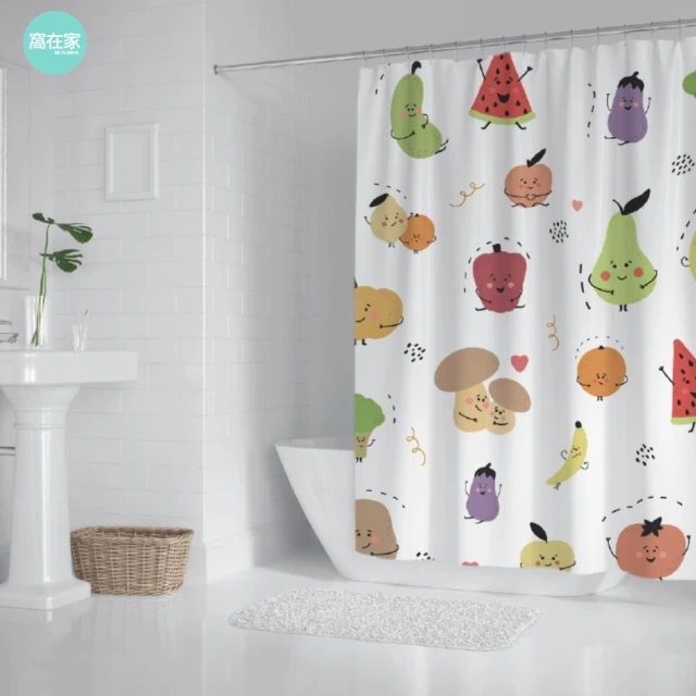 All In Home 窩在家 文創防水防霉浴簾、蔬果好朋友 (附掛環)