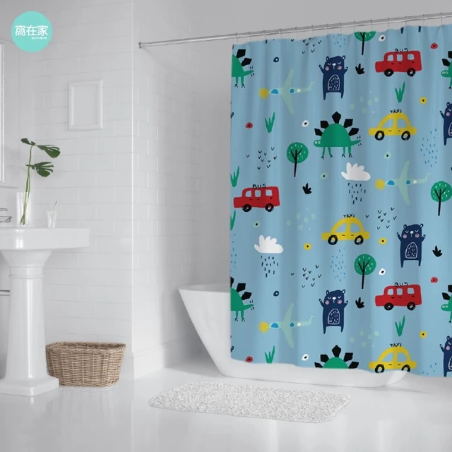 All In Home 窩在家 文創防水防霉浴簾、cars world (附掛環)