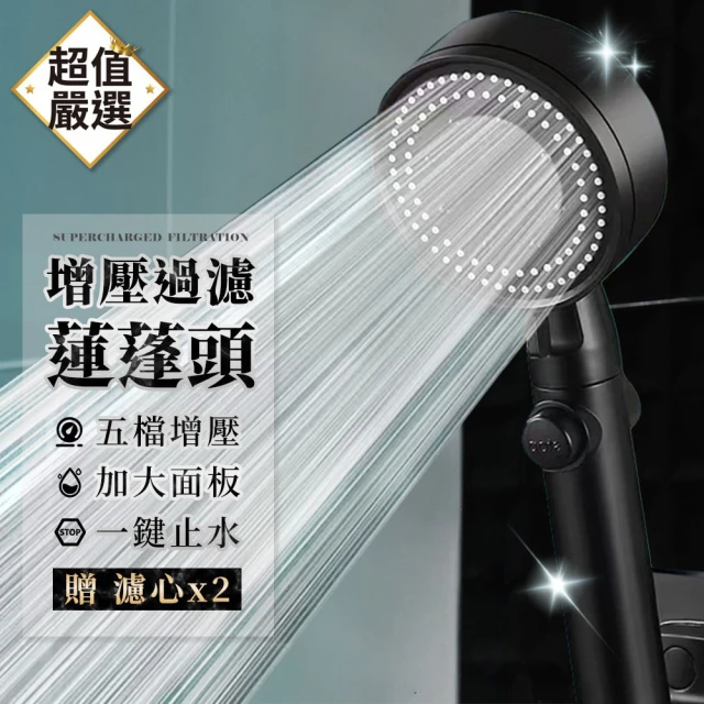DREAMCATCHER 五檔增壓淨水蓮蓬頭 贈濾心*2 (質感黑、金屬銀/兩色可選)