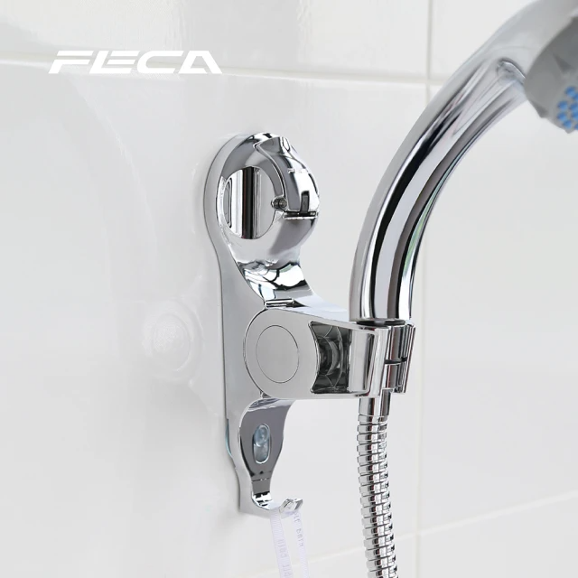 FECA 非卡 免鑽免釘 專利真空強力吸盤 可調式蓮蓬頭架 S23 武士