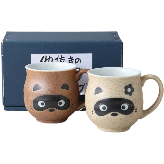 日本製美濃燒狸貓馬克杯對杯組350ml
