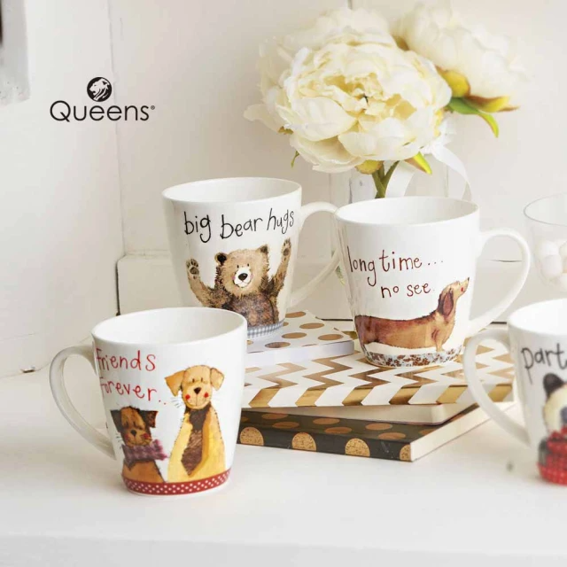 QUEENS經典副品牌Alex Clark設計款330ML骨瓷馬克杯(設計款骨瓷杯)