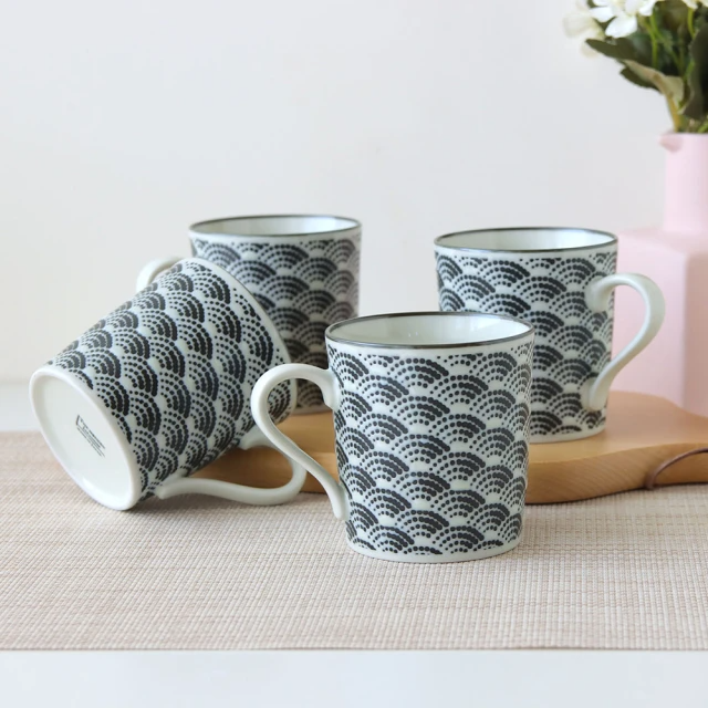 Just Home 日本美濃燒陶瓷馬克杯4件組-360ml(日本製 杯 馬克杯)