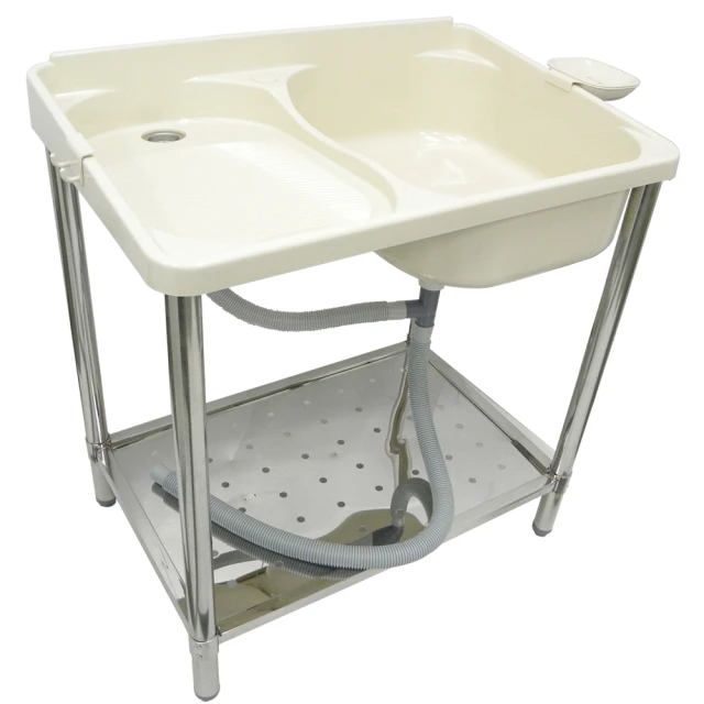 麗潔 ABS不鏽鋼腳架洗衣槽 附皂盤 (52*76.5*83cm)