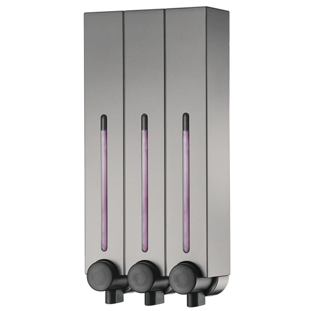 Homepluz免鑽孔極簡風三瓶沐浴給皂機 500ml -香檳銀