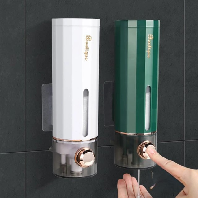 iSFun 無痕壁貼按壓洗手沐浴乳瓶罐 (白色、綠色/2色可選)