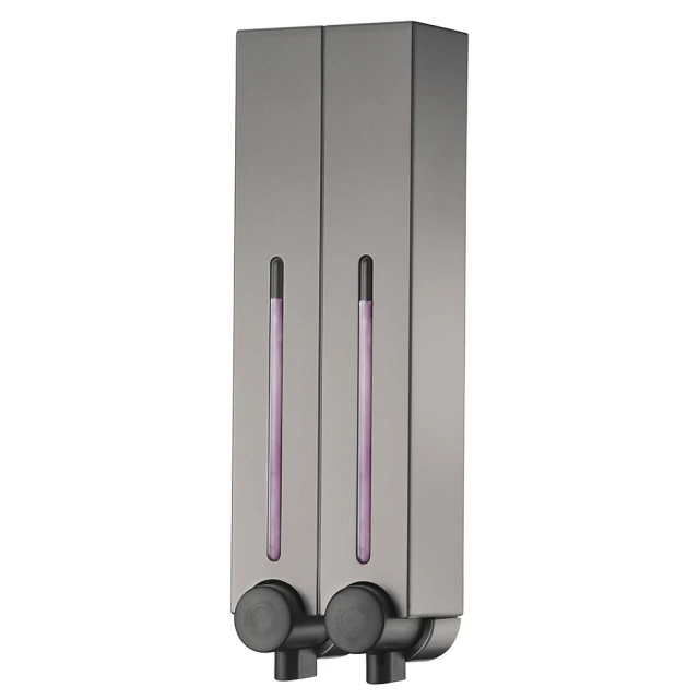 Homepluz 極簡風雙瓶沐浴給皂機 (香檳銀、500ml*2瓶)