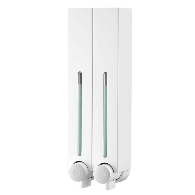 Homepluz免鑽孔極簡風雙瓶沐浴給皂機500ml -優雅白