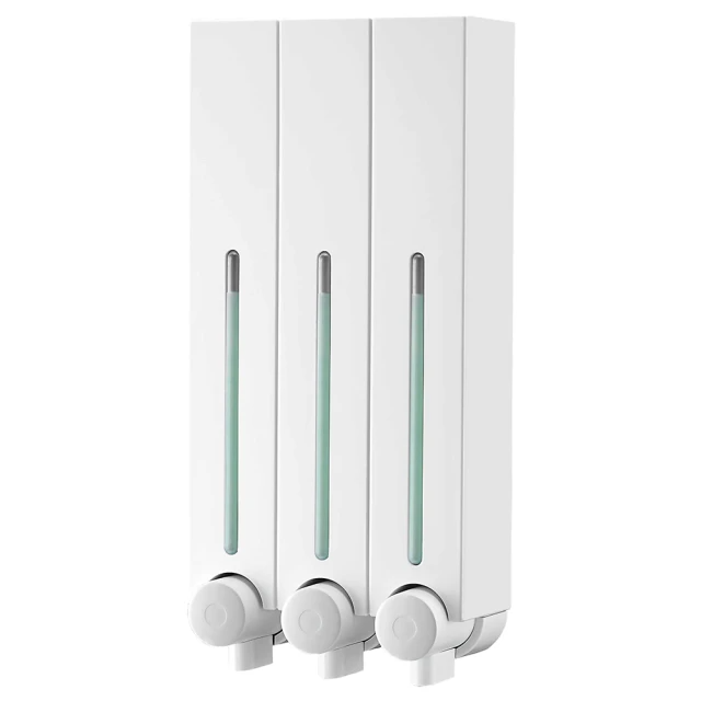 Homepluz免鑽孔極簡風三瓶沐浴給皂機 500ml -優雅白