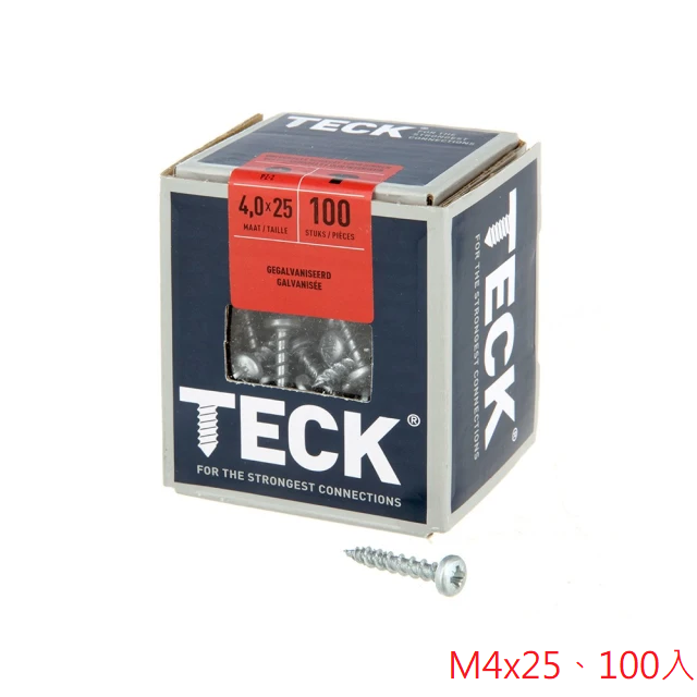 米字丸頭自攻螺絲 (M4x25、100入)
