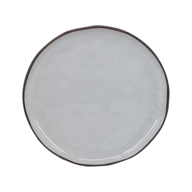 日式不規則邊緣手作緞面點心盤-灰色（8吋）