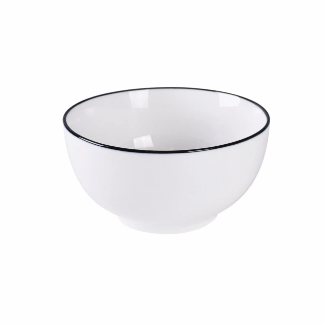 Homely Zakka-北歐創意簡約黑邊Black系列陶瓷餐具(圓形麵碗)