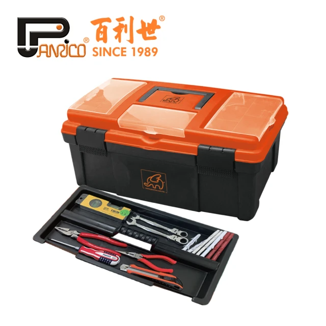 Panrico 百利世 小飛象雙層工具箱/上蓋零件盒