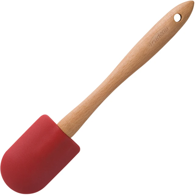 TRUDEAU 木柄矽膠刮杓-紅
