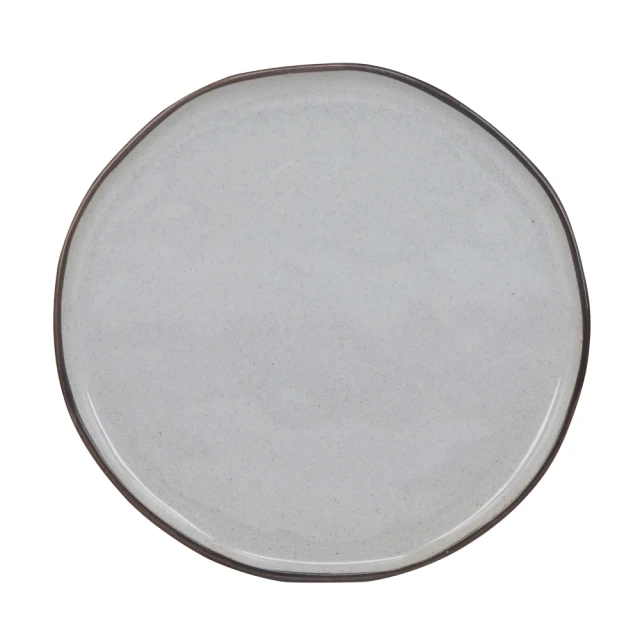 日式不規則邊緣手作緞面大盤-灰色（10吋盤）