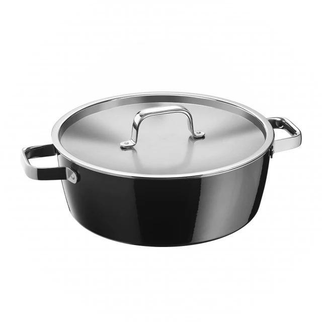 WMF-Fusiontec Aromatic雙耳淺燉鍋 28cm 5.9L(黑色)