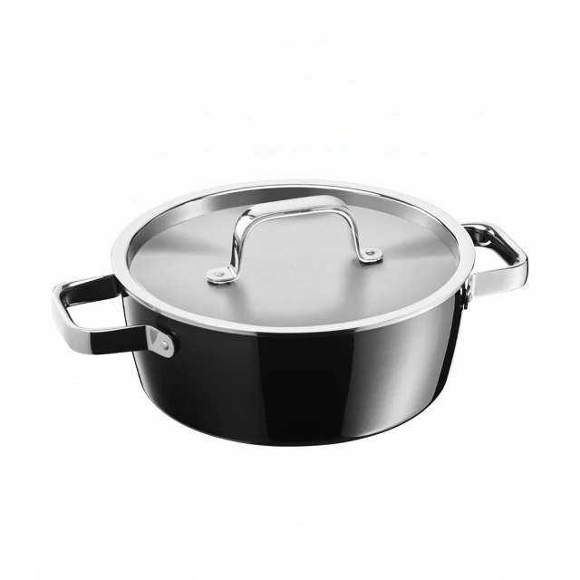 WMF-Fusiontec Aromatic 雙耳淺燉鍋 22cm 3.1L(黑色)