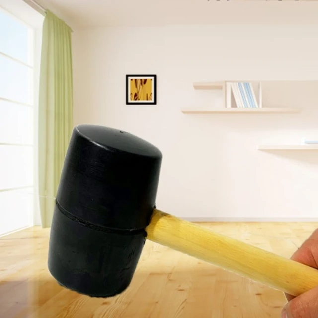 木柄 實心橡膠槌 (300g)