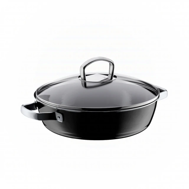 WMF-Fusiontec 雙耳淺燉鍋 28cm(黑色)