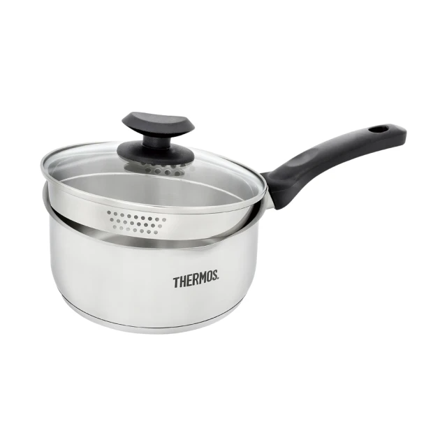 THERMOS膳魔師 不鏽鋼附蓋單柄湯鍋雪平鍋18cm