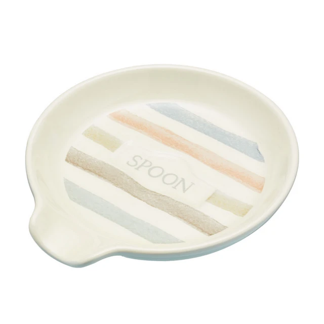 陶製鏟匙盤 復古條紋 / 湯勺架 鍋鏟架 廚具收納