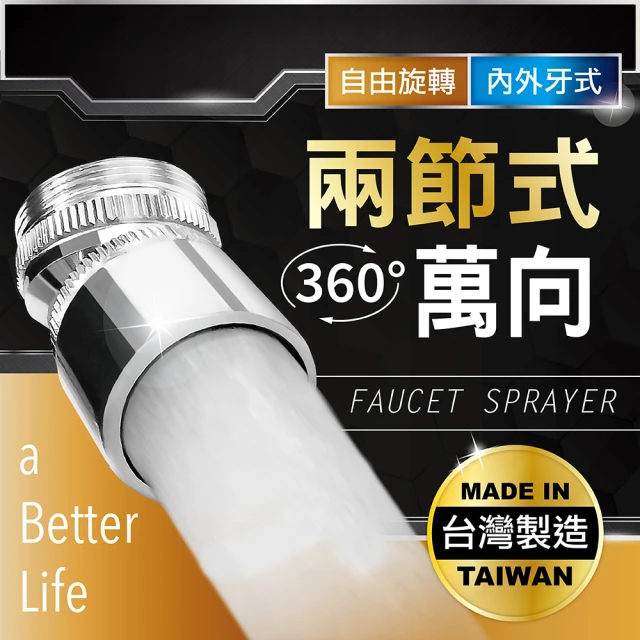 萬向水龍頭延伸器 水龍頭起泡器 水龍頭轉接頭 節水器 增壓器 (FA-04)