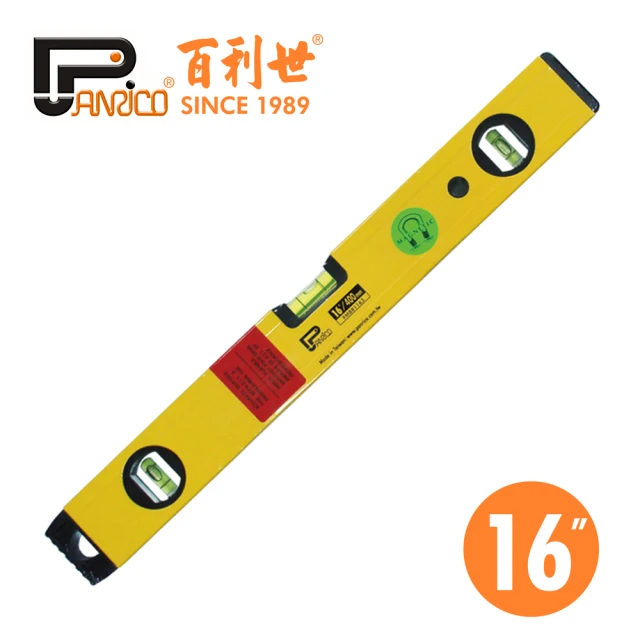 Panrico 百利世 16吋鋁合金專業級螢光水泡水平尺