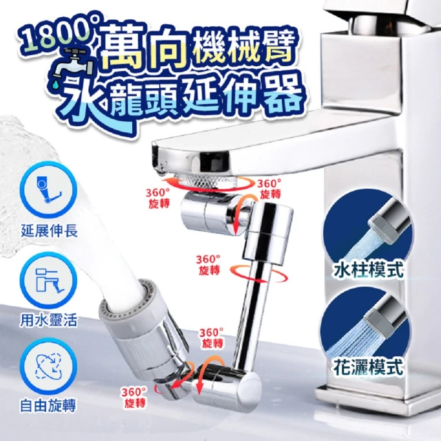 萬向1800° 機械臂水龍頭延伸器/節水器AWS3(不鏽鋼合金)