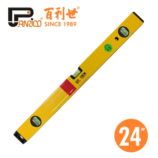 Panrico 百利世 24吋鋁合金專業級螢光水泡水平尺