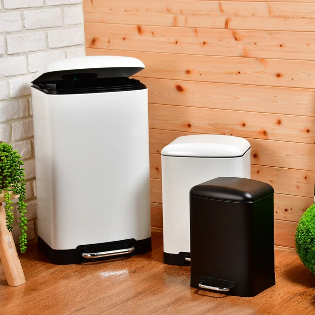北歐風腳踏雙層緩降蓋設計大垃圾桶-30L (2色任選)
