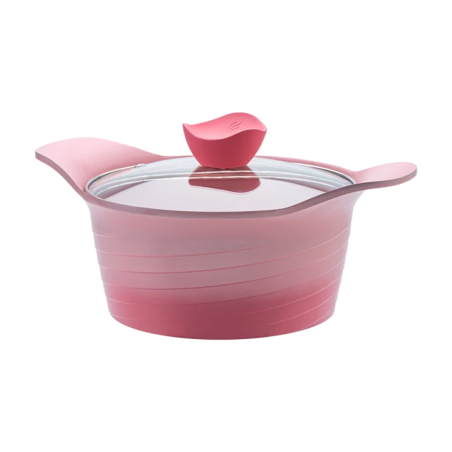 CookPower 鍋寶 薔薇雙耳漸層不沾鍋湯鍋-20CM(含蓋)