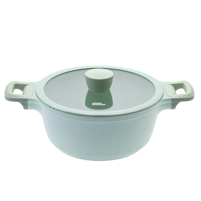 CookPower 鍋寶 Minttu系列不沾鑄造雙耳湯鍋24CM-(含蓋)