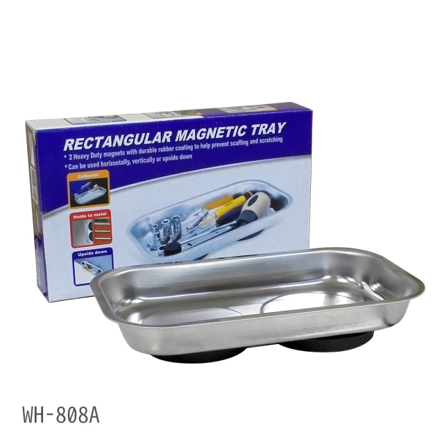 大船回港 方型強力零件磁盤-雙磁鐵 (WH-808A)