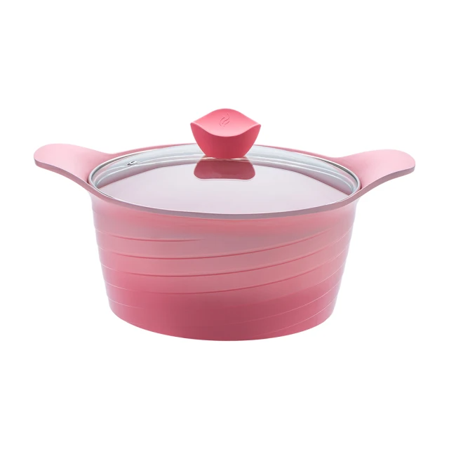 CookPower 鍋寶 薔薇雙耳漸層不沾鍋湯鍋-24CM(含蓋)
